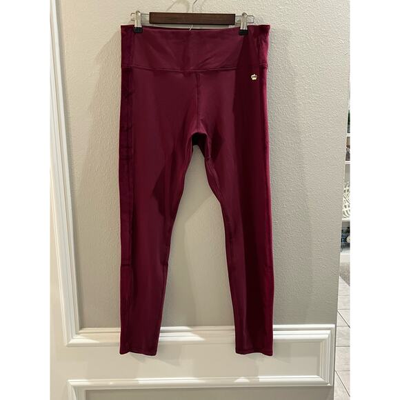 Juicy Couture Sport Women's Grape Wine Velvety Sides Workout Leggings Size XL - Picture 1 of 5